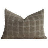 Tailored Check | Truffle Pillow Cover