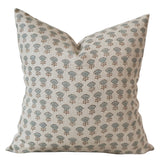 Morning Glory Linen Block Print Pillow Cover