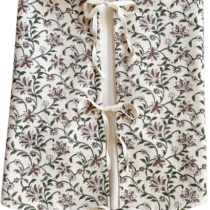 Amaryllis Block Print Christmas Tree Skirt