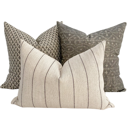 Antique Charcoal Pillow Cover Set