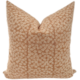 Apricot Floral Block Print Pillow Cover