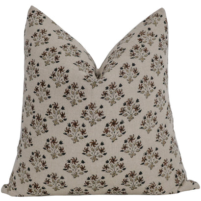 Auburn Floral Block Print Pillow Cover