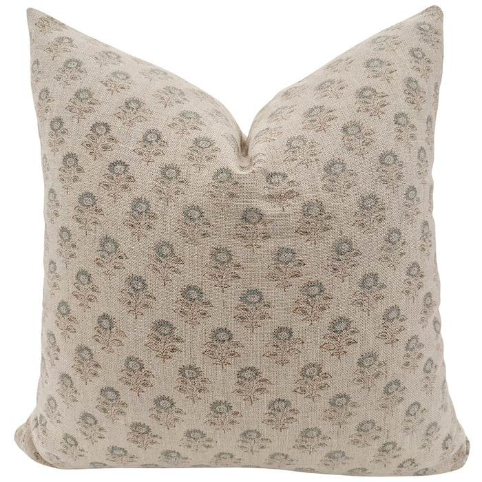Audrey Floral Block Print Pillow Cover