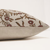 Autumn Vine Linen Block Print Pillow Cover