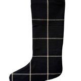 Black Plaid | Small Minimal Christmas Stocking