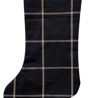 Black Plaid | Boho Christmas Stocking