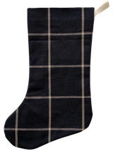 Black Plaid | Boho Christmas Stocking