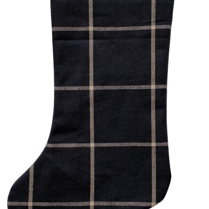 Black Plaid | Boho Christmas Stocking