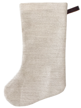 Basketweave Flax Linen | Boho Christmas Stocking