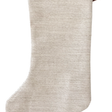 Basketweave Flax Linen | Boho Christmas Stocking