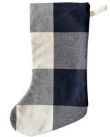 Large Check Christmas Stocking | Boho Design