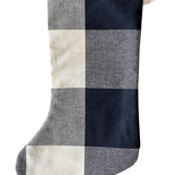 Large Check Christmas Stocking | Boho Design