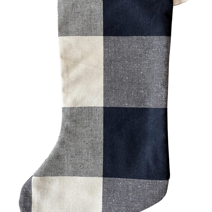 Large Check Christmas Stocking | Boho Design