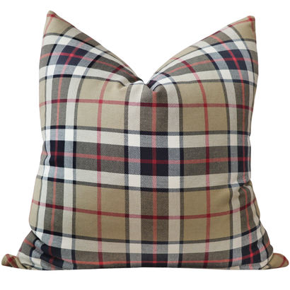 Brown Sugar Plaid Pillow Cover