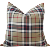 Brown Sugar Plaid Pillow Cover