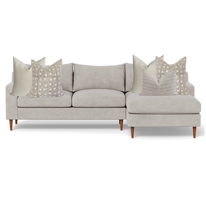 Chaise Sectional Sofa Pillow Combo | 'Penny'