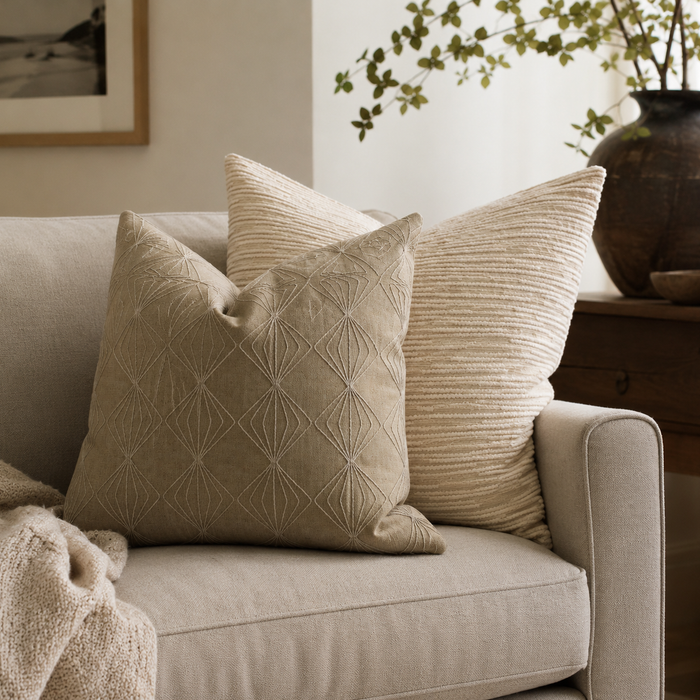 Boho-chic Natural Pillow Cover Set