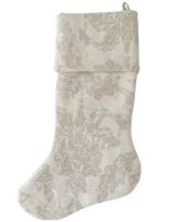 Damask Neutral Holiday Stocking NLS.XX111