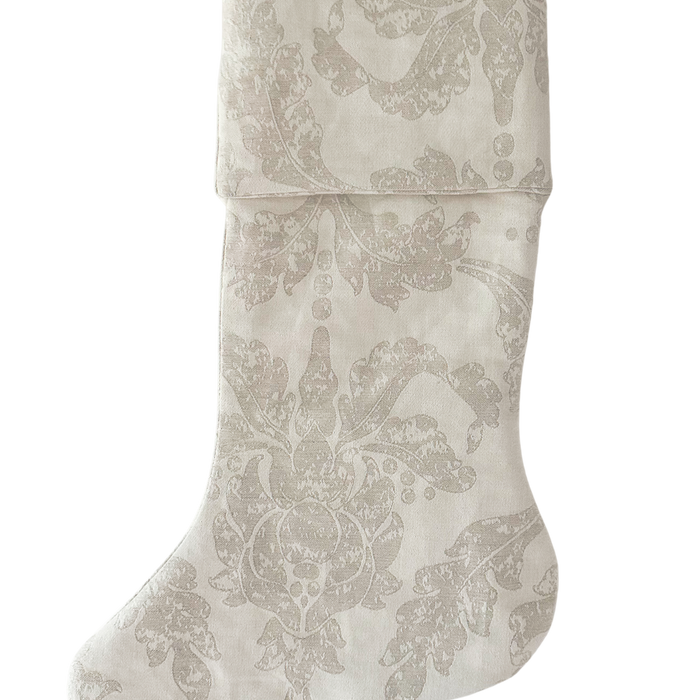 Damask Neutral Holiday Stocking NLS.XX111