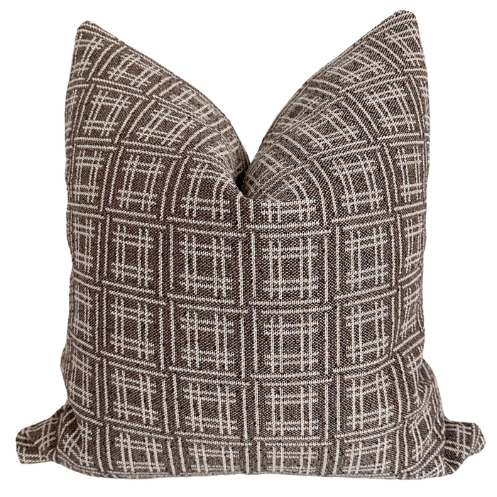 Crisscross Brown Pillow Cover