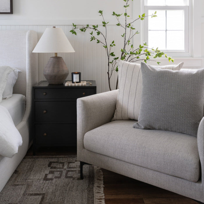 Deeply Woven Gray Pillow Cover