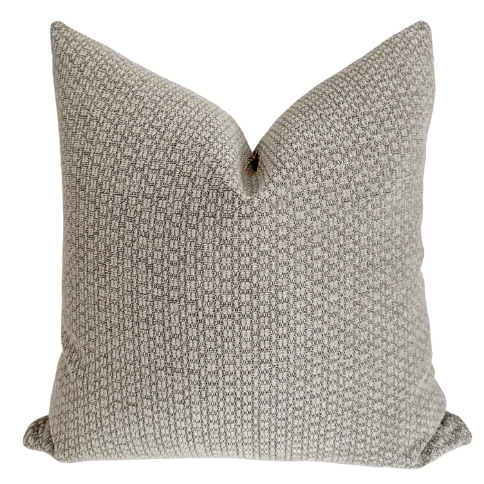 Deeply Woven Gray Pillow Cover