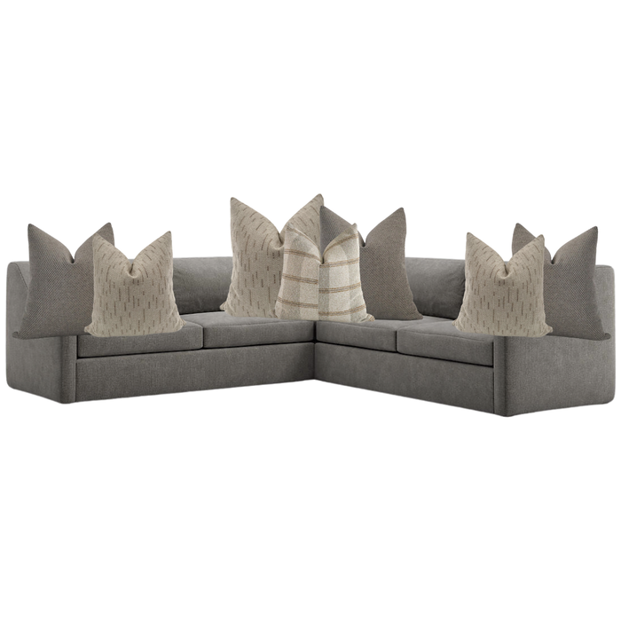 Sectional Pillow Combo 'Drifted Linen & Stone'