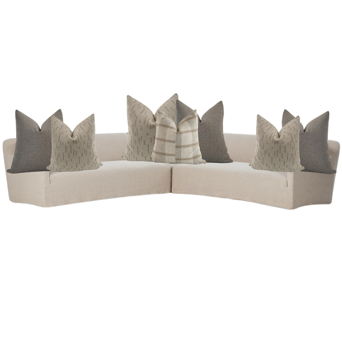 Sectional Pillow Combo 'Drifted Linen & Stone'