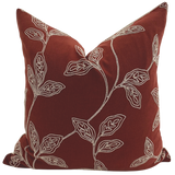 Embroidered Stems | Red Pillow Cover