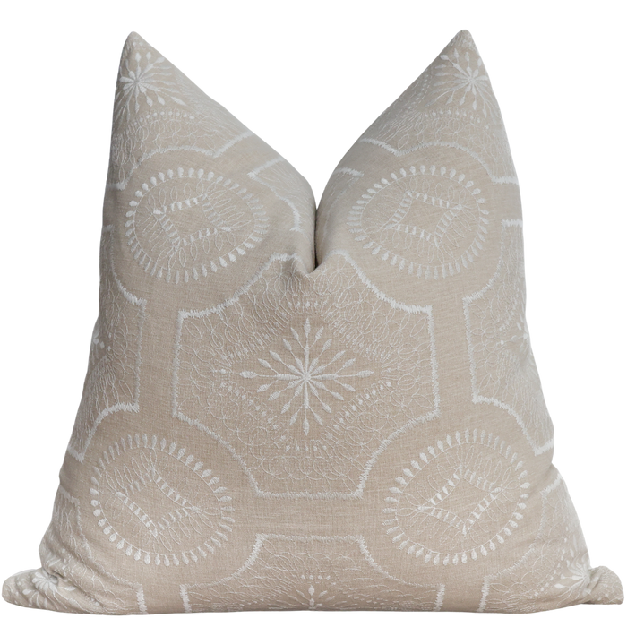 Embroidered Doily Pillow Cover