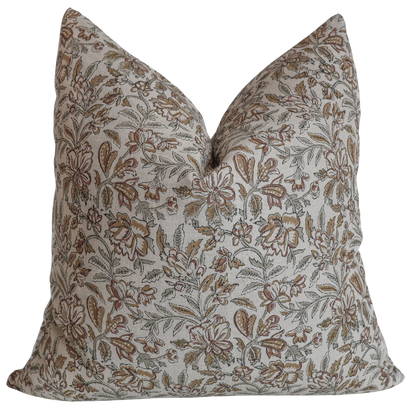 Fall Bloom | Sage Block Print Pillow Cover