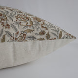 Fall Bloom | Gray Block Print Pillow Cover