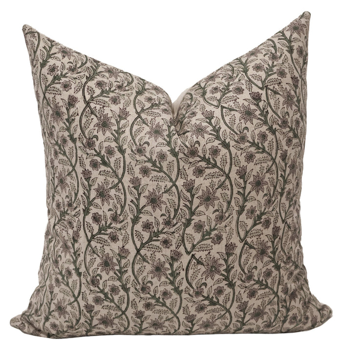 Garden Trellis Block Print Pillow Cover
