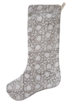 Greige Floral | Gray Small Minimal Style Stocking