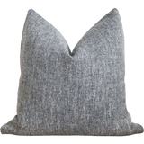 Heavy Linen Distressed Blue Pillow Cover