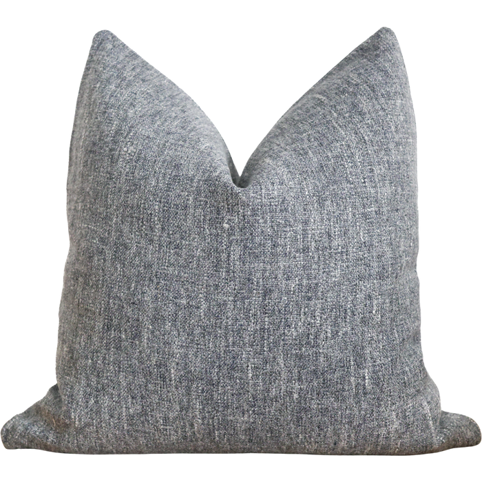 Heavy Linen Distressed Blue Pillow Cover