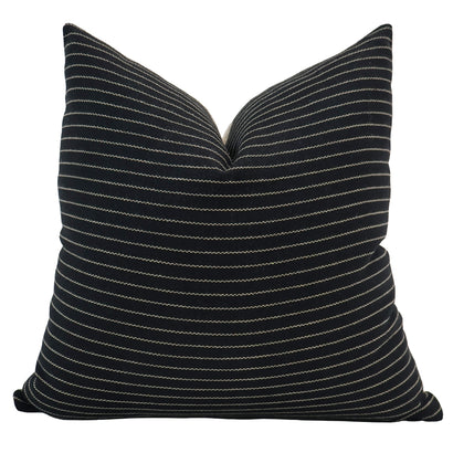 Vintage Stripe | Black Pillow Cover