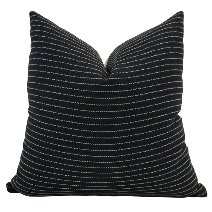 Vintage Stripe | Black Pillow Cover