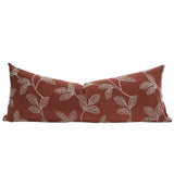 Embroidered Stems | Red Pillow Cover