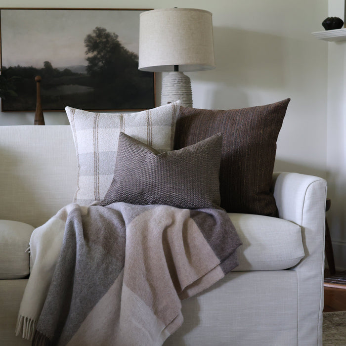 Alpaca & Sheep Throw | Beige & Brown