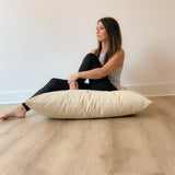 Taupe Canvas Floor Pillow Cover