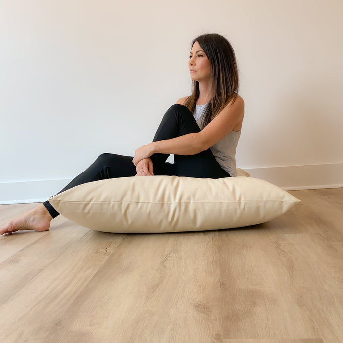 Taupe Canvas Floor Pillow Cover