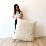 Taupe Canvas Floor Pillow Cover