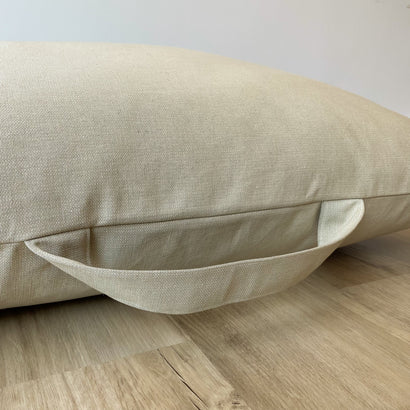 Taupe Canvas Floor Pillow Cover