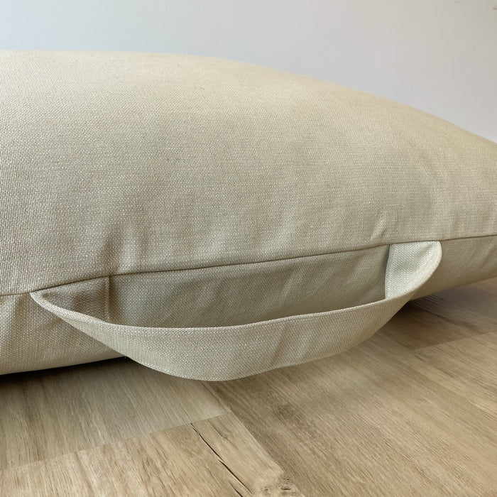 Taupe Canvas Floor Pillow Cover