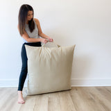 Taupe Canvas Floor Pillow Cover