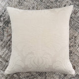 White Vintage Damask Pillow Cover