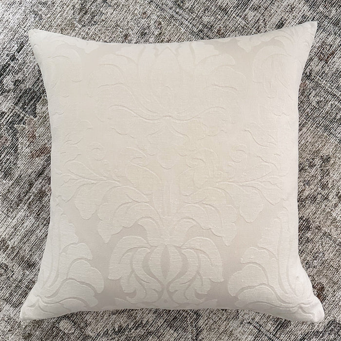 White Vintage Damask Pillow Cover