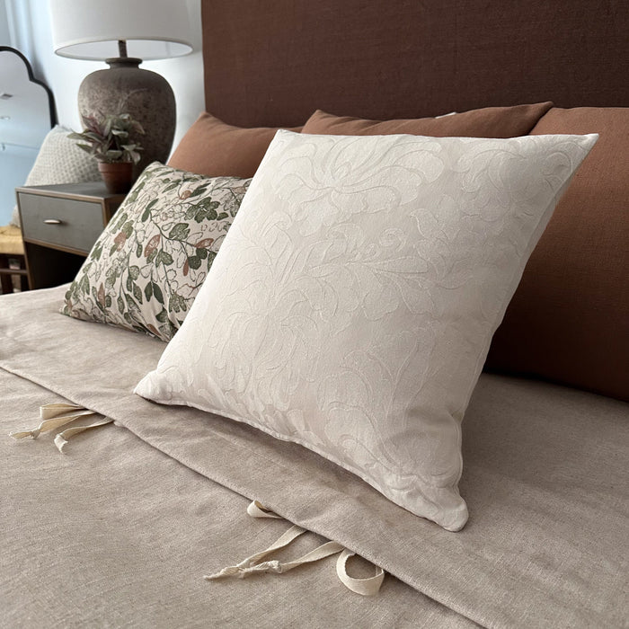 White Vintage Damask Pillow Cover