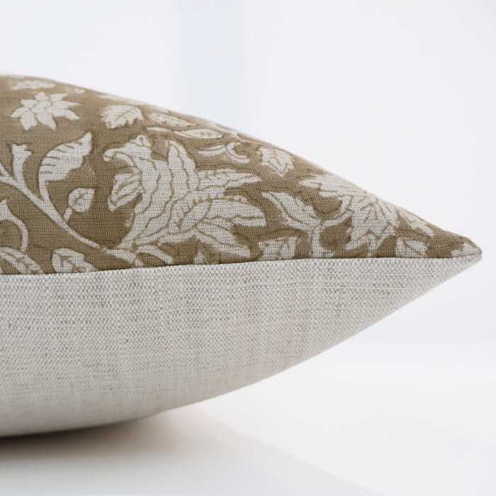 Fall Brown Block Print Pillow Cover 20"x20"